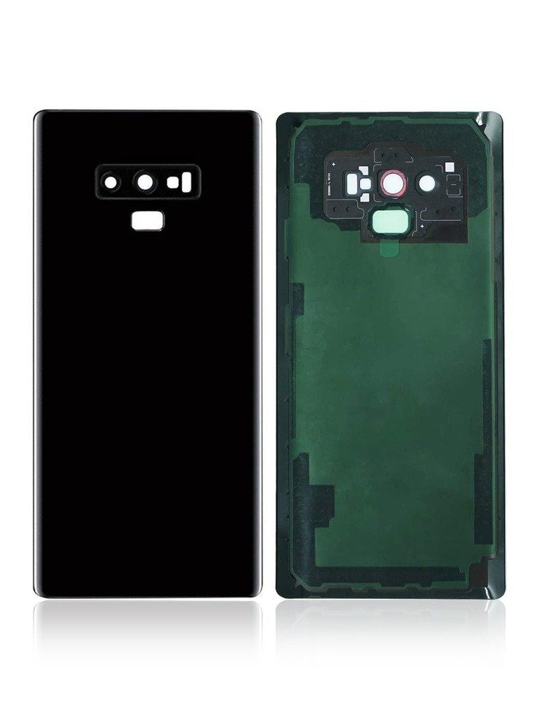 Samsung Galaxy Note 9 / Back Glass with Camera Lens / (With Logo) (Aftermarket Plus) / Midnight Black
