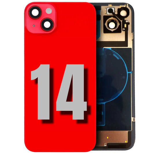 iPhone 14 / Back Glass with Camera Lens / (With Logo) / Full Flex / Red
