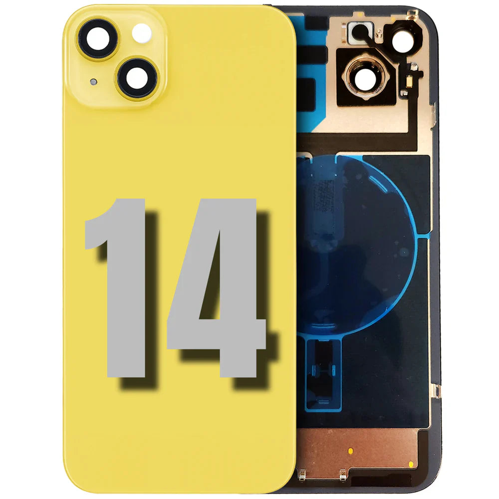 iPhone 14 / Back Glass with Camera Lens / (With Logo) / Full Flex / Yellow