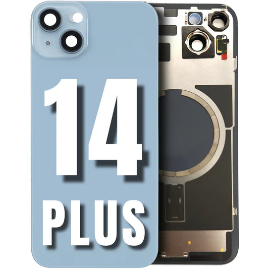 iPhone 14 Plus / Back Glass with Camera Lens / (With Logo) / Full Flex / Blue
