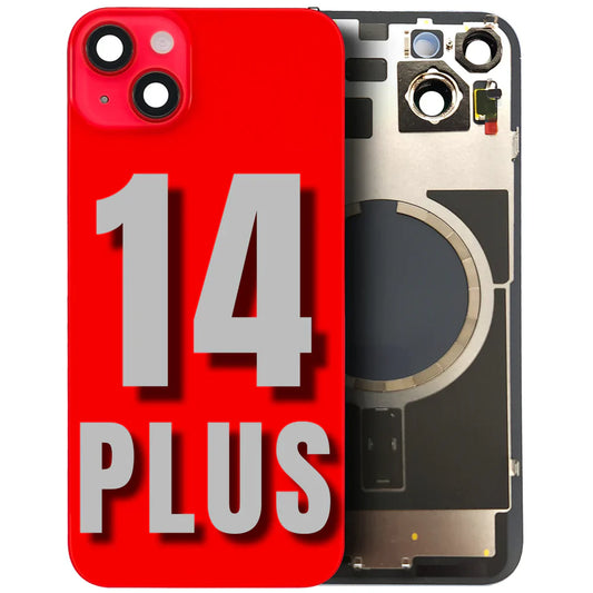 iPhone 14 Plus / Back Glass with Camera Lens / (With Logo) / Full Flex / Red
