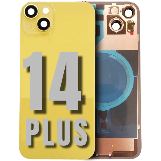 iPhone 14 Plus / Back Glass with Camera Lens / (With Logo) / Full Flex / Yellow