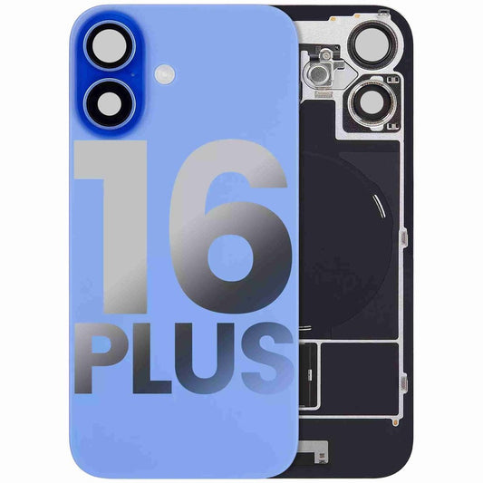 iPhone 16 Plus Back Glass with Camera Lens / (With Logo) / Full Flex / Ultramarine