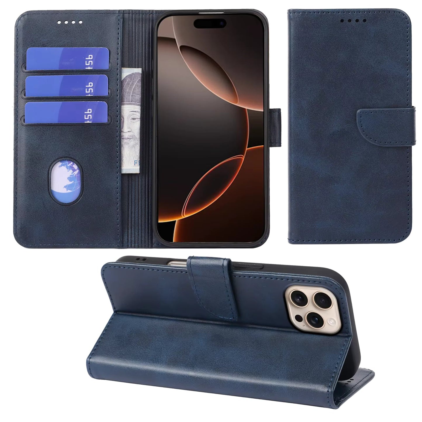 iPhone XR Wallet Case / Navy Blue