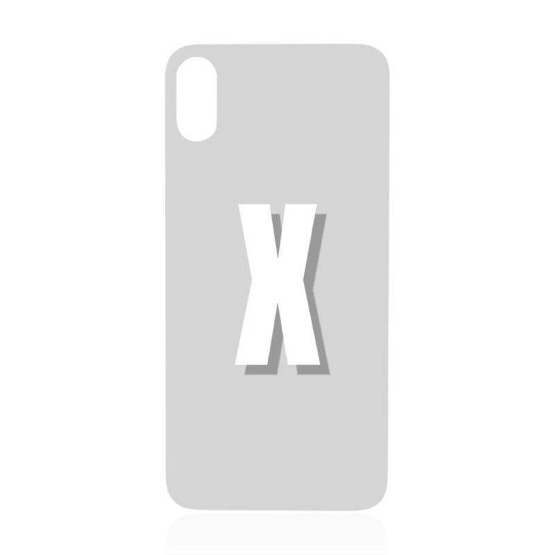iPhone X / Back Glass / (With Logo) (Aftermarket Plus) / Silver