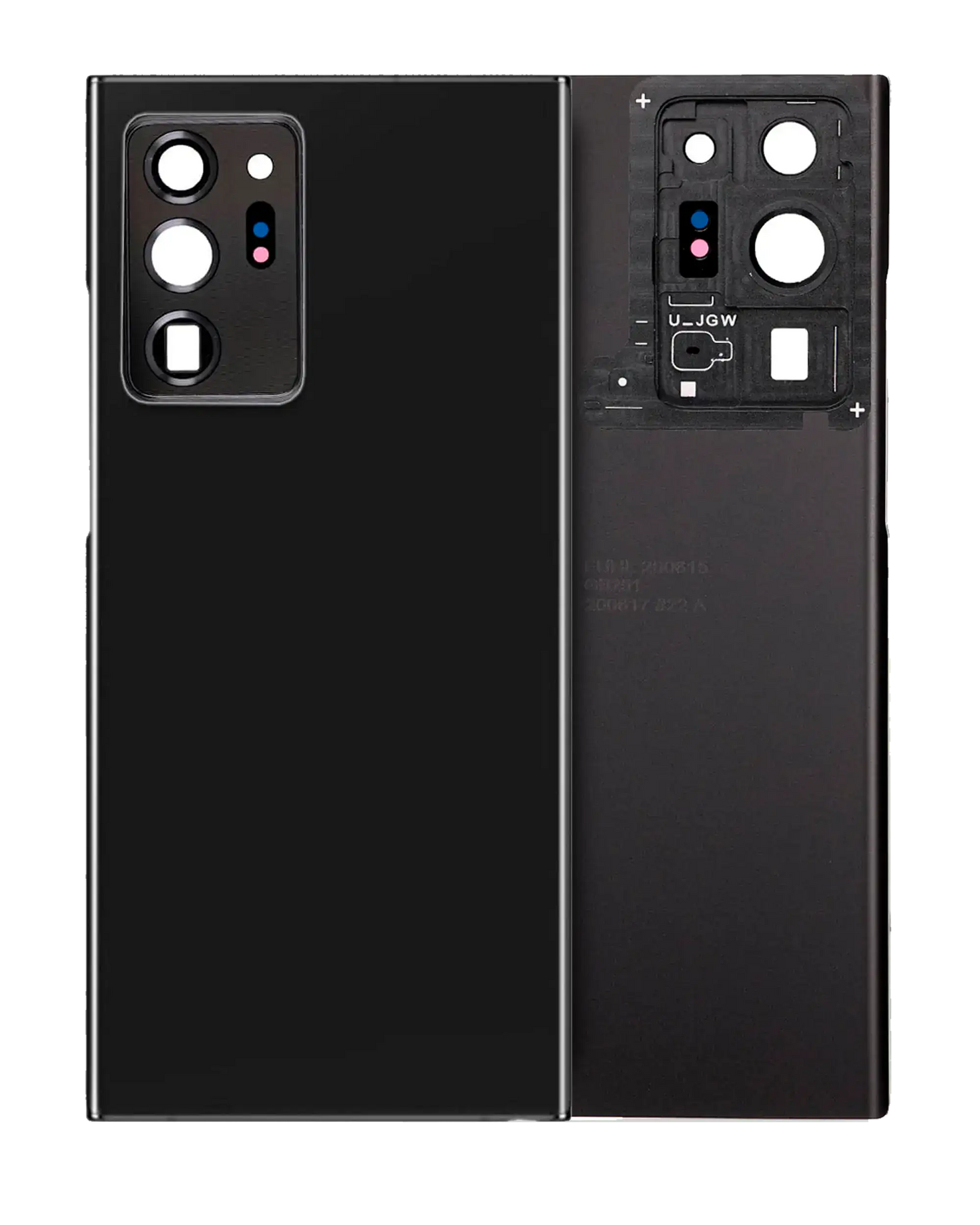 Samsung Galaxy Note 20 Ultra 5G / Back Glass with Camera Lens / (With Logo) (Aftermarket Plus) / Mystic Black