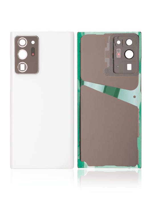 Samsung Galaxy Note 20 Ultra 5G / Back Glass with Camera Lens / (With Logo) (Aftermarket Plus) / Mystic White