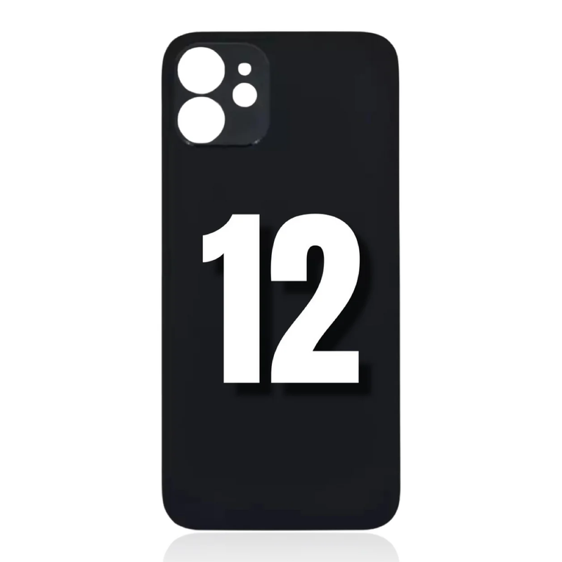 iPhone 12 / Back Glass / (With Logo) / Black