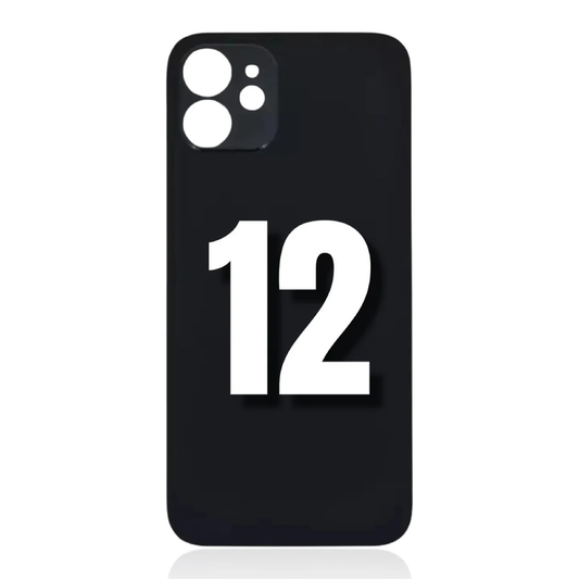 iPhone 12 / Back Glass / (With Logo) / Black