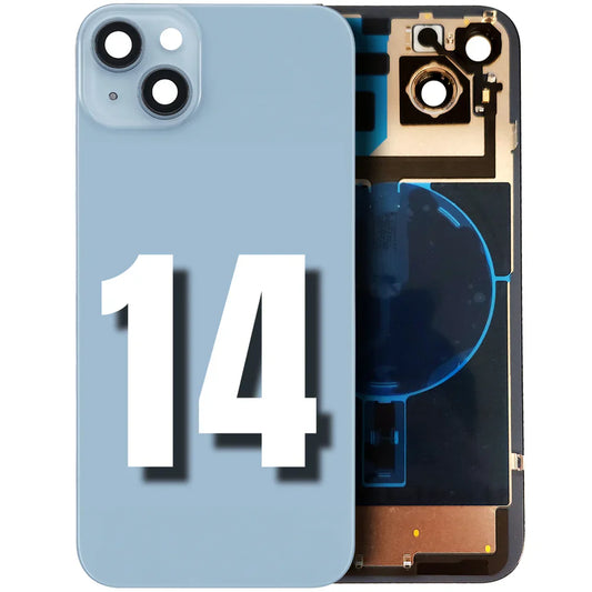 iPhone 14 / Back Glass with Camera Lens / (With Logo) / Full Flex / Blue