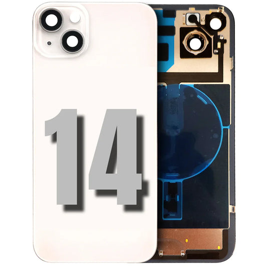 iPhone 14 / Back Glass with Camera Lens / (With Logo) / Full Flex / Starlight