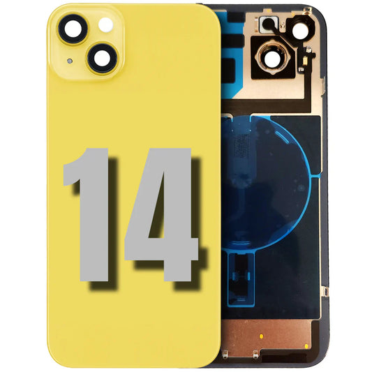 iPhone 14 / Back Glass with Camera Lens / (With Logo) / Full Flex / Yellow
