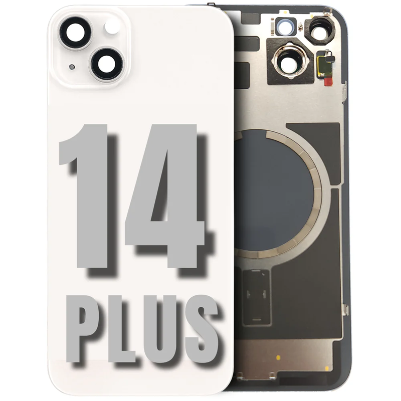 iPhone 14 Plus / Back Glass with Camera Lens / (With Logo) / Full Flex / Starlight
