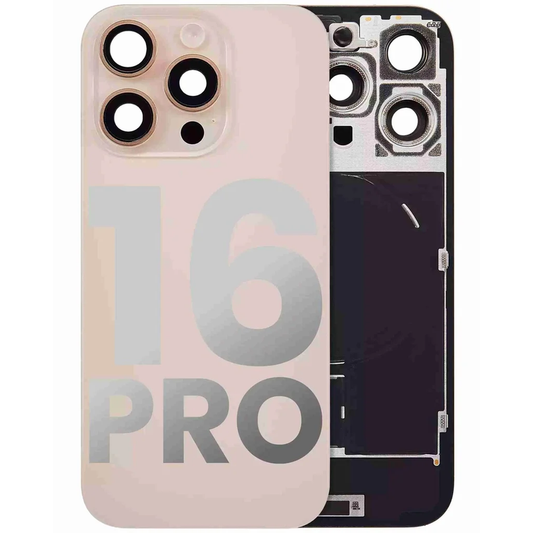 iPhone 16 Pro Back Glass with Camera Lens / (With Logo) / Full Flex / Desert Titanium