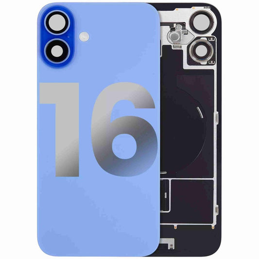 iPhone 16 Back Glass with Camera Lens / (With Logo) / Full Flex / Ultramarine