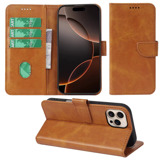 iPhone 12 Mini Wallet Case / Light Brown